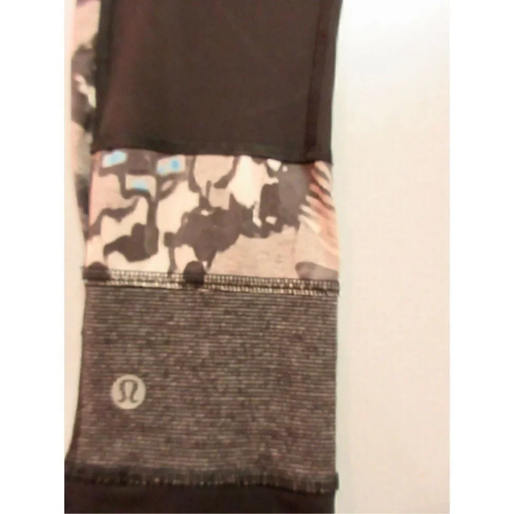 Lululemon athleisure yoga pants butterfly contrast sz 2